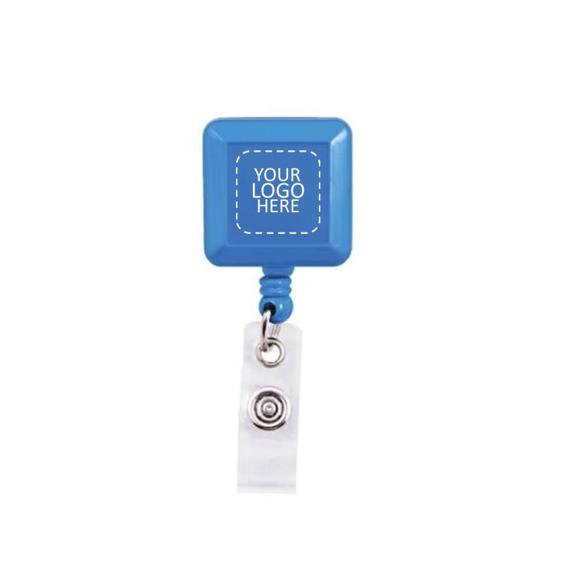 Sky Blue Plastic Square Reel Badge